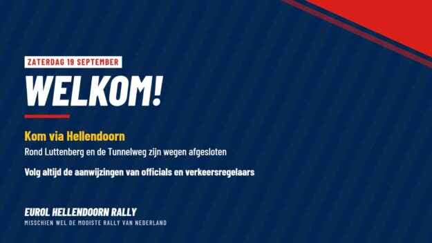 Welkom zaterdag Welkom op de Eurol Hellendoorn Rally, kom via Hellendoorn