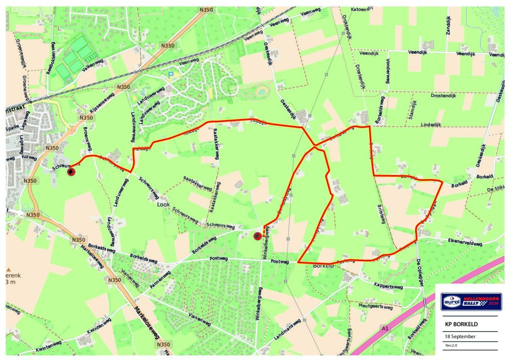 Kaart klassementsproef Borkeld - Eurol Hellendoorn Rally 2026