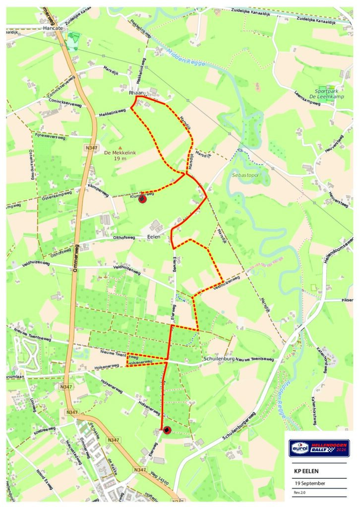 Kaart klassementsproef Eelen - Eurol Hellendoorn Rally 2026