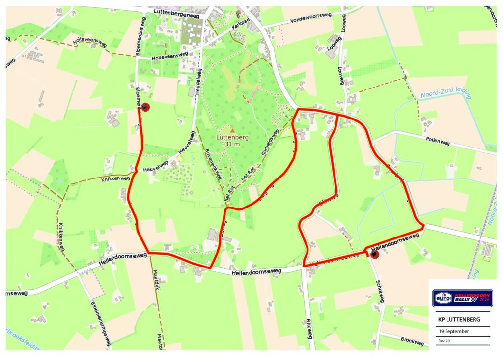 Kaart klassementsproef Luttenberg - Eurol Hellendoorn Rally 2026