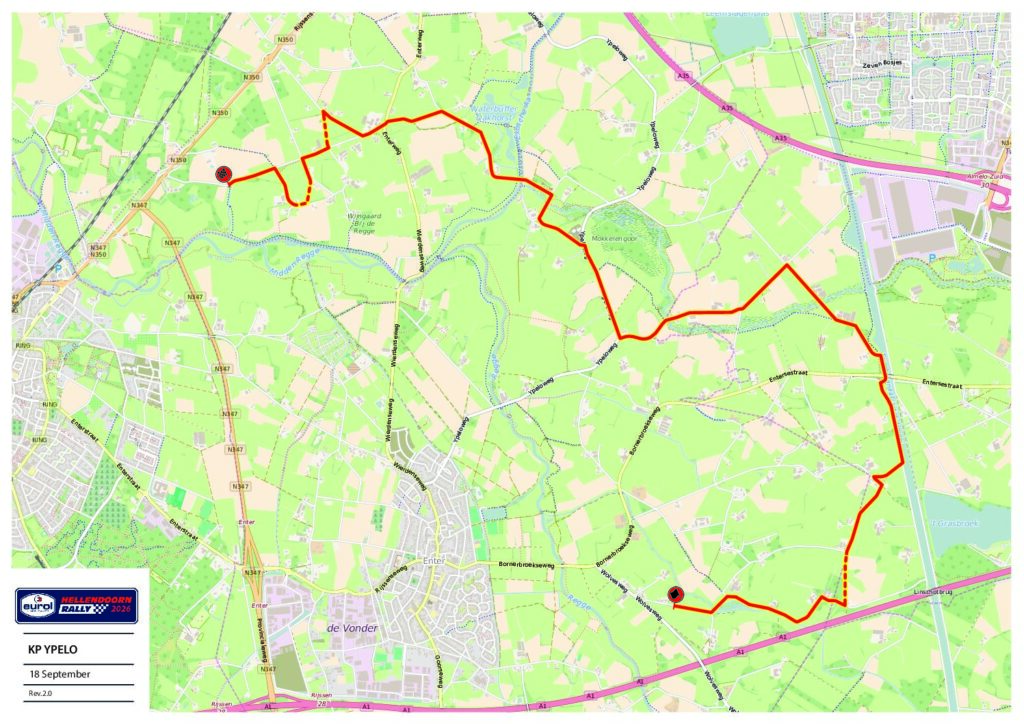 Kaart klassementsproef Ypelo - Eurol Hellendoorn Rally 2026
